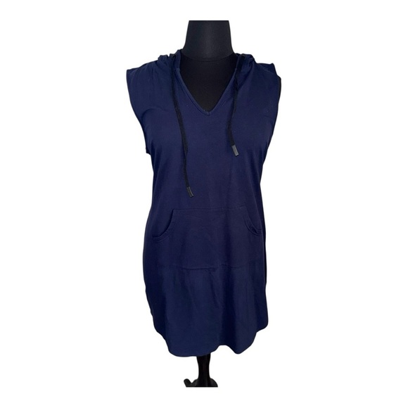 CITY CHIC CCX Relax Me Stretch Cotton Hoodie Dress - Women’s Plus 16W Navy - Picture 3 of 14